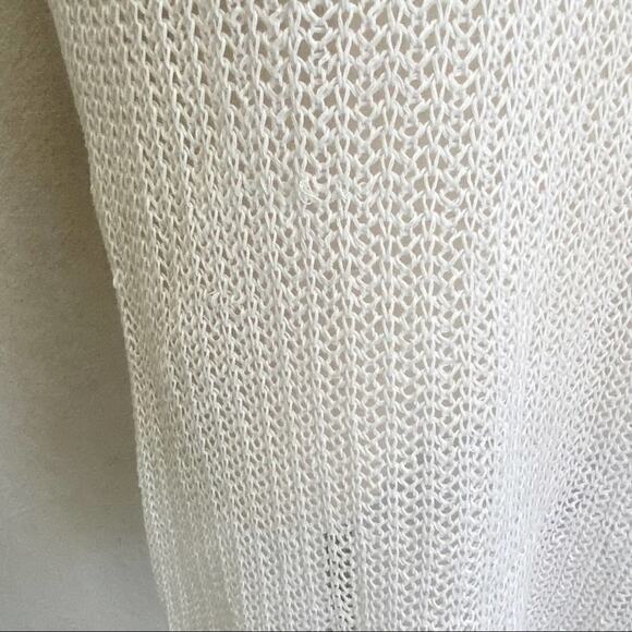 Eileen Fisher White Organic Linen Crochet Tunic Cover-up Size Small - Picture 10 of 13